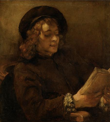 REMBRANDT Harmenszoon van Rijn Titus van Rijn, reading oil painting image